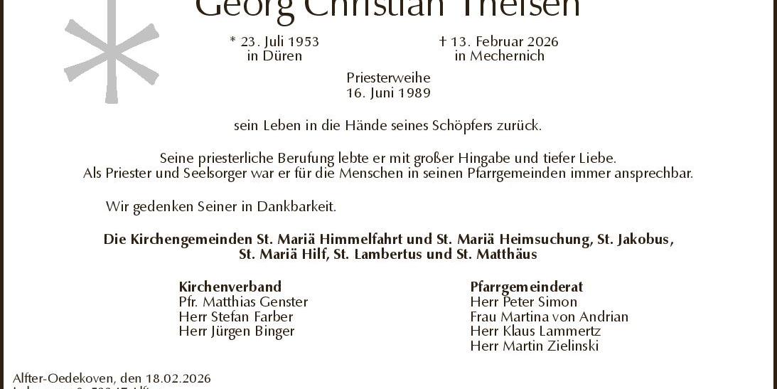 Todesanzeige Theisen