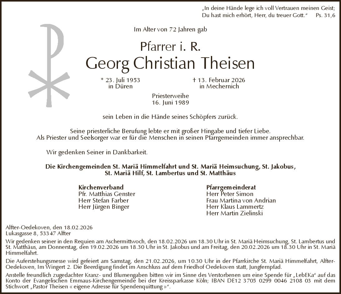 Todesanzeige Theisen